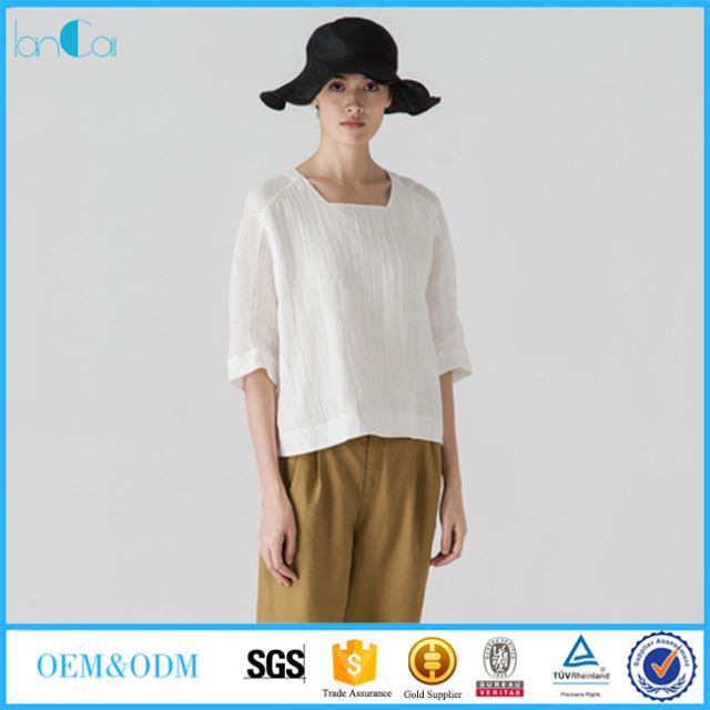 Top da donna in lino